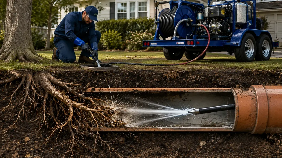 Tree Root Removal with Hydro Jetting in Albany